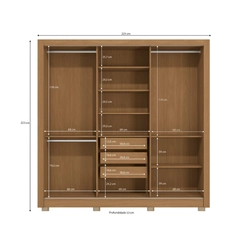 Guarda-Roupa 3 Portas Reversíveis Kappesberg CB04M570 Canela/Off White SE