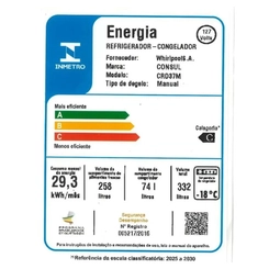 Geladeira 2 Portas 332L Cycle Defrost Consul CRD37MB Branco