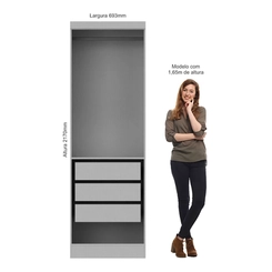 Guarda-Roupa 2 Portas 3 Gavetas Castro 3920A3 Branco Line SE