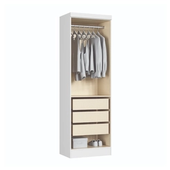 Guarda-Roupa 2 Portas 3 Gavetas Castro 3920A3 Branco Line/Pistache SE