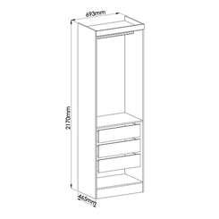 Guarda-Roupa 2 Portas 3 Gavetas Castro 3920A3 Branco Line/Pistache SE