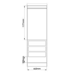 Guarda-Roupa 2 Portas 3 Gavetas Castro 3920A3 Branco Line/Pistache SE