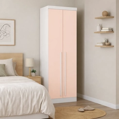 Guarda-Roupa 2 Portas 3 Gavetas Castro 3920A3 Branco Line/Blush SE
