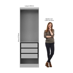 Guarda-Roupa 2 Portas 3 Gavetas Castro 3920A3 Cedro/Branco Line SE