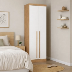 Guarda-Roupa 2 Portas 3 Gavetas Castro 3920A3 Cedro/Branco Line SE
