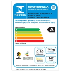 Máquina de Lavar 14kg Automática Consul CWN14AB Branca