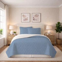 Kit Colcha Queen Size 3 Peças Bett C07 240x260cm Azul