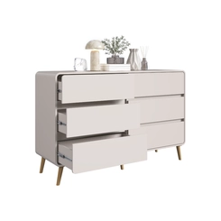 Cômoda 6 Gavetas Completa Móveis CV004 Bege Dunas SE