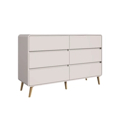 Cômoda 6 Gavetas Completa Móveis CV004 Bege Dunas SE
