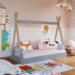 Cama Cabana Montessoriana Completa Móveis CCM003 Itapuã/Azul SE