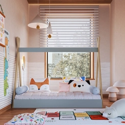 Cama Cabana Montessoriana Completa Móveis CCM003 Itapuã/Azul SE