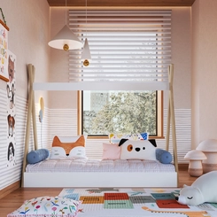 Cama Cabana Montessoriana Completa Móveis CCM003 Itapuã/Branco SE