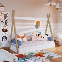 Cama Cabana Montessoriana Completa Móveis CCM003 Itapuã/Branco SE
