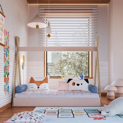 Cama Cabana Montessoriana Completa Móveis CCM003 Itapuã/Rosa SE