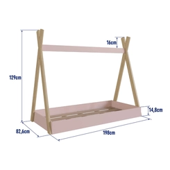 Cama Cabana Montessoriana Completa Móveis CCM003 Itapuã/Rosa SE