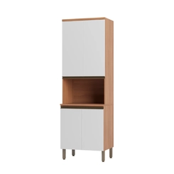 Torre Quente 70cm 4 Portas Telasul Macadâmia 914301-01 Freijó/Branco SE