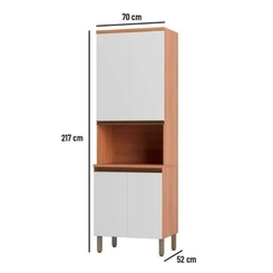 Torre Quente 70cm 4 Portas Telasul Macadâmia 914301-01 Freijó/Branco SE