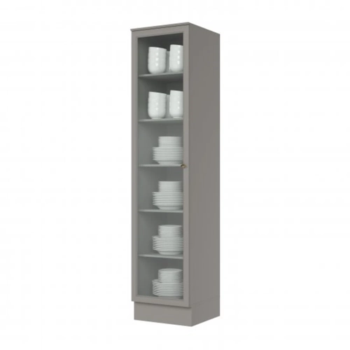 Cristaleira 1 Porta com Vidro Henn Americana C373-131 Cinza SE