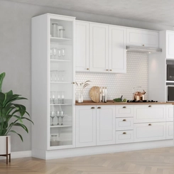 Cristaleira 1 Porta com Vidro Henn Americana C373-05 Branco HP SE