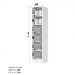 Cristaleira 1 Porta com Vidro Henn Americana C373-05 Branco HP SE