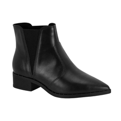Bota Salto Feminina Beira Rio 9091-200 Preto Bico Fino