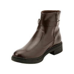 Bota Salto Feminina Dakota D2551 Ristretto Marrom com Aplicações Douradas