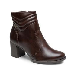 Bota Salto Bloco Feminina Dakota D2721 Marrom Café Elegante