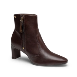 Bota Salto Alto Feminina Mississipi J1032 Marrom Café Bico Fino