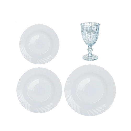 Aparelho de Jantar 16 Peças de Vidro Fratelli A19043 Branco