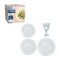 Aparelho de Jantar 16 Peças de Vidro Fratelli A19043 Branco