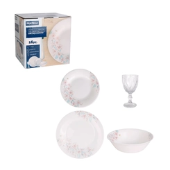 Aparelho de Jantar 16 Peças de Vidro Fratelli A19029 Azul