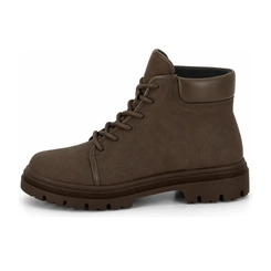 Bota Coturno Feminina Discreta Moleca 5344-202 Marrom Chocolate