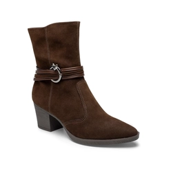 Bota Salto Cano Médio Detalhe Tornozelo Mississipi J1621 Marrom Café
