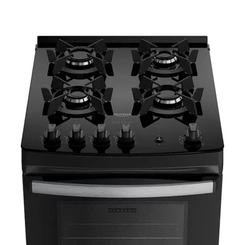 Fogão 4 Bocas Mesa de Vidro Timer Digital Dako Supreme Glass Titanium Bivolt