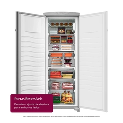 Freezer Vertical 1 Porta Frost Free 276L Brastemp BVR28PKBNA Inox