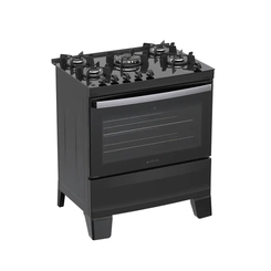 Fogão 5 Bocas Atlas Agile Glass Mesa de Vidro 300002047 Preto Bivolt