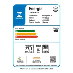 Freezer Vertical 1 Porta 293L Consul CVU30MB Branco