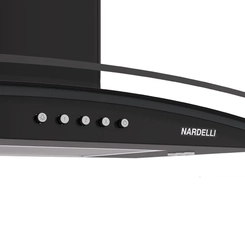 Coifa de Parede 60cm Vidro Curvo Nardelli 46010160 Preto