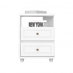 Mesa de Cabeceira Americana 2 Gavetas Henn D21-05 Branco SE