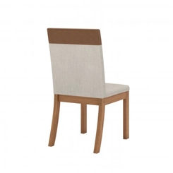 Conjunto de 4 Cadeiras para Sala Jantar Isa Plus Henn Nature/Corano Caramelo/Creme SE