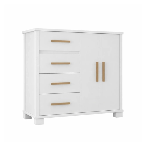 Cômoda 2 Portas 4 Gavetas Bella Rodial 11CO2438 Branco SE