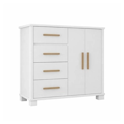 Cômoda 2 Portas 4 Gavetas Bella Rodial 11CO2438 Branco SE
