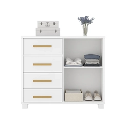 Cômoda 2 Portas 4 Gavetas Bella Rodial 11CO2438 Branco SE