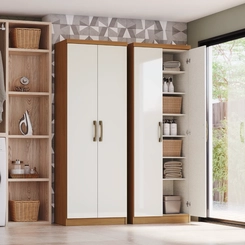 Sapateira Multiuso 2 Portas Margarida Henn D110-221 Cinamomo/Off White SE
