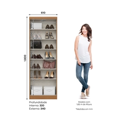 Sapateira Multiuso 2 Portas Margarida Henn D110-221 Cinamomo/Off White SE