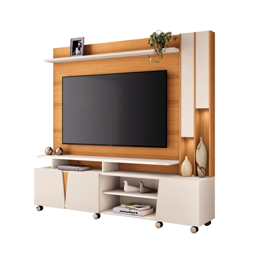 Home para TV até 70" HB Móveis Virtus 3 Portas Cinamomo/Off White Home para TV até 70" HB Móveis Virtus 3 Portas Cinamomo/Off White