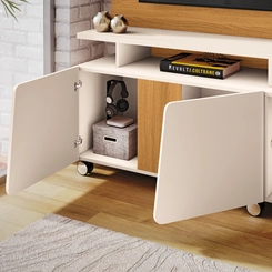 Home para TV até 70" HB Móveis Virtus 3 Portas Cinamomo/Off White