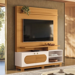 Home para TV até 60" HB Móveis Axis 2 Portas Cinamomo/Off White