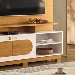 Home para TV até 60" HB Móveis Axis 2 Portas Cinamomo/Off White