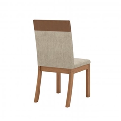 Conjunto de 4 Cadeiras Sala de Jantar Henn Isa Plus Nature/Corano Caramelo/Creme SE
